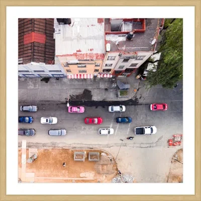 Marmont Hill 'one Way Street' By Karolis Janulis Framed Photographic Print In Brown;gray;red