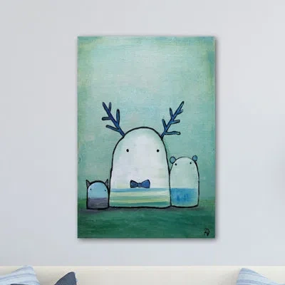 Marmont Hill 'oop Bop And Dawdle' Print On Wrapped Canvas In Blue;green;beige
