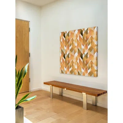 Marmont Hill 'orange Field' Painting Print On Wrapped Canvas In Orange;gold
