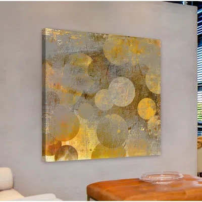 Marmont Hill 'overlapping Dots' Painting Print On Wrapped Canvas In Gray;orange