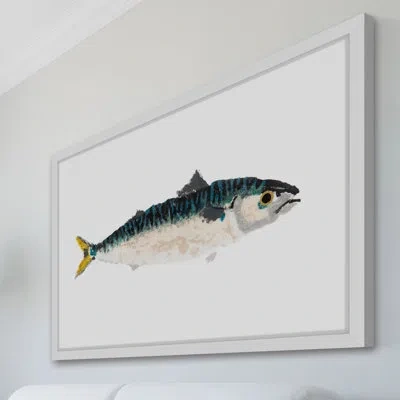 Marmont Hill 'pacific Mackerel' Framed Painting Print In Blue;gray;yellow