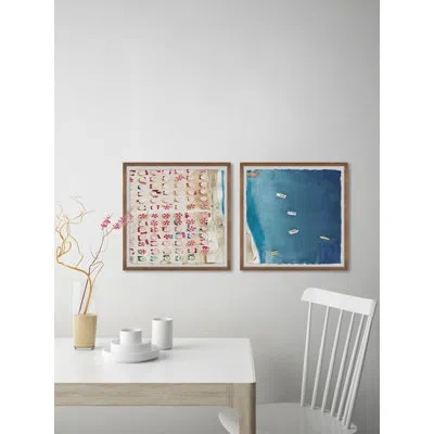 Marmont Hill Packed Beach Iii - 2 Piece Picture Frame Painting Print Set On Paper In Blue;beige