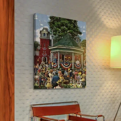 Marmont Hill Patriotic Band Concert By Stevan Dohanos Print On Wrapped Canvas In Blue;green;red;yellow