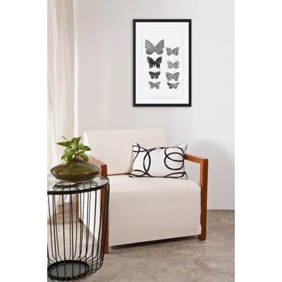 Marmont Hill Patterned Butterflies - Picture Frame Graphic Art Print On Paper In Black;white