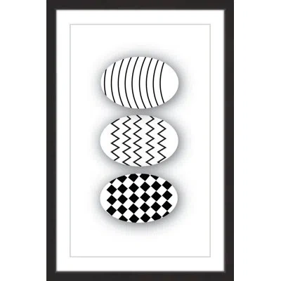 Marmont Hill 'patterned Eggs' By Katarina Snygg Framed Print In Black;white