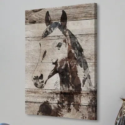 Marmont Hill 'picolino Horse' By Irena Orlov Painting Print On Wrapped Canvas In Brown;white;gray