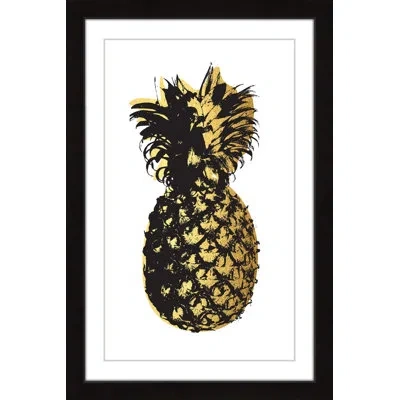 Marmont Hill "pineapple Golden" Framed Graphic Art Print In Smooth Edge