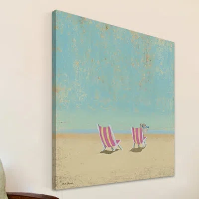 Marmont Hill 'pink Chairs' Graphic Art Print On Canvas In Wrapped Canvas