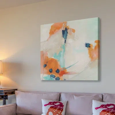 Marmont Hill "plot Point Ii" Print On Wrapped Canvas In Beige;orange
