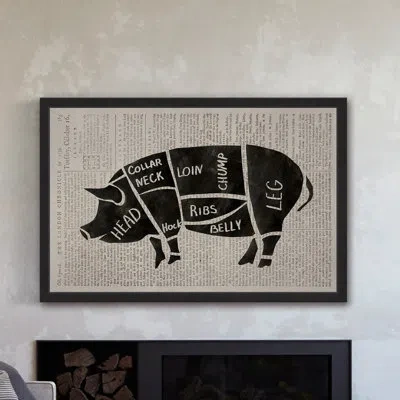Marmont Hill 'pork Cuts' Framed Painting Print In Black;beige