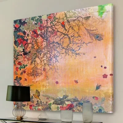 Marmont Hill 'punica Granutum' Wrapped Canvas Print On Canvas In Green;red;orange