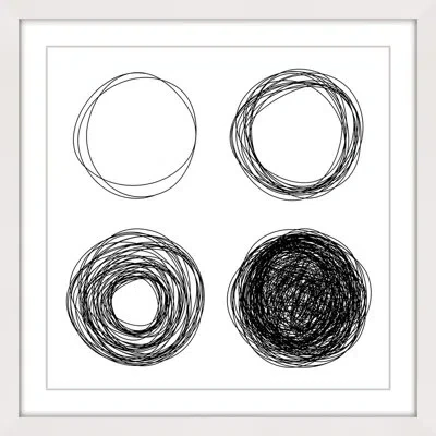 Marmont Hill Quad Circles - Picture Frame Print On Paper In Black