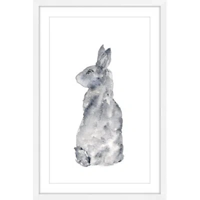 Marmont Hill 'rabbit Silhouette' By Thimble Sparrow Framed Painting Print In Gray