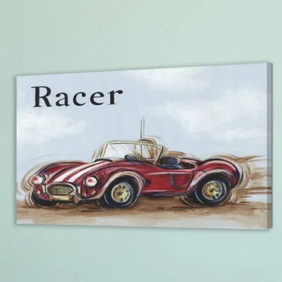 Marmont Hill "racer" By Reesa Qualia Print On Wrapped Canvas In Blue;brown;red
