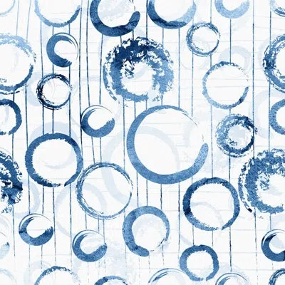 Marmont Hill 'raining Circles' Painting Print On Wrapped Canvas In Blue