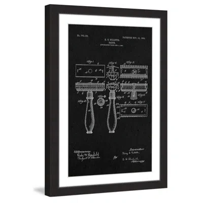 Marmont Hill 'razor 1904 Black Paper' By Steve King Framed Painting Print In Black;white