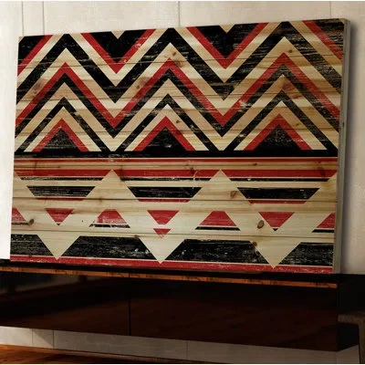 Marmont Hill 'red And Black' Print On Wood In Black;brown;red