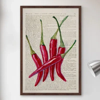 Marmont Hill 'red Hot Chilies Ii' Framed Painting Print In Red;beige