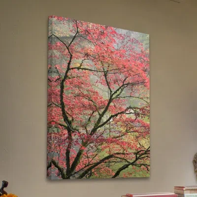Marmont Hill 'red Zen' By Don Schwartz Painting Print On Wrapped Canvas In Green;red