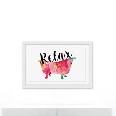 Marmont Hill Relax Tub By Diana Alcala - Picture Frame Print Print On Paper In Black;red