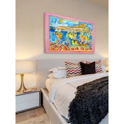 Marmont Hill 'rhodes Greece' By Wayne Ensrud Painting Print On Wrapped Canvas In Blue;green;red;yellow