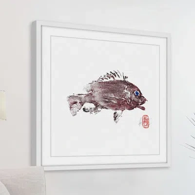 Marmont Hill 'rock Snapper In Red' Framed Painting Print In White;red