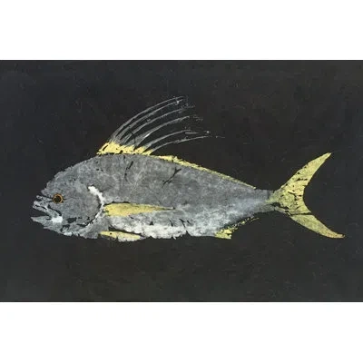 Marmont Hill 'roosterfish' By Warren Sellers Painting Print On Wrapped Canvas In Gray;yellow