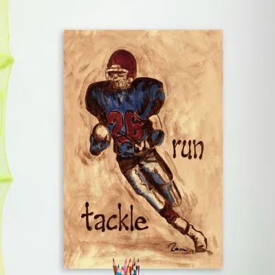 Marmont Hill "runner" By Reesa Qualia Print On Wrapped Canvas In Blue;red;beige