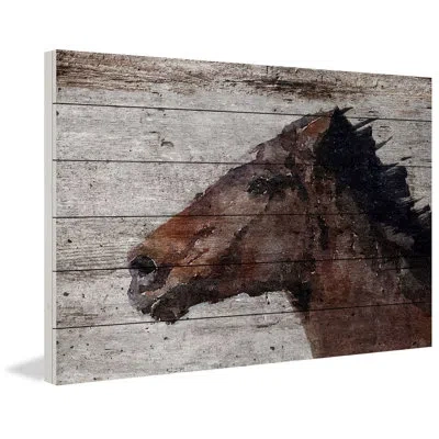 Marmont Hill 'running Wild Ii' By Irena Orlov Painting Print On White Wood In Brown;gray