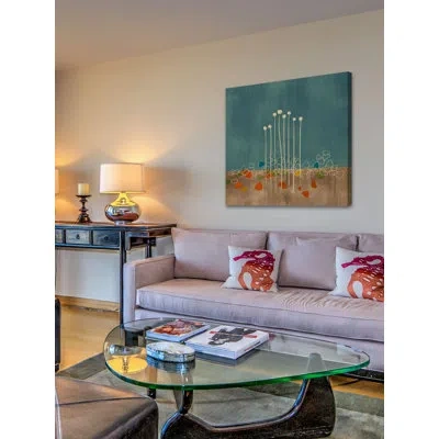 Marmont Hill 'scandinavian River Rocks' By Evelia Painting Print On Wrapped Canvas In Blue