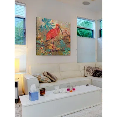 Marmont Hill 'scarlet Ibis' By Evelia Painting Print On Wrapped Canvas In Blue;brown;green;pink;orange