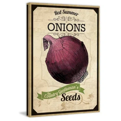 Marmont Hill 'seed Packet Onion' Painting Print On Wrapped Canvas In Beige;purple