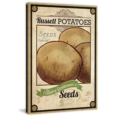 Marmont Hill 'seed Packet Potatoes' Painting Print On Wrapped Canvas In Brown;beige