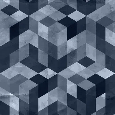 Marmont Hill 'shaded Cubes' Painting Print On Wrapped Canvas In Blue