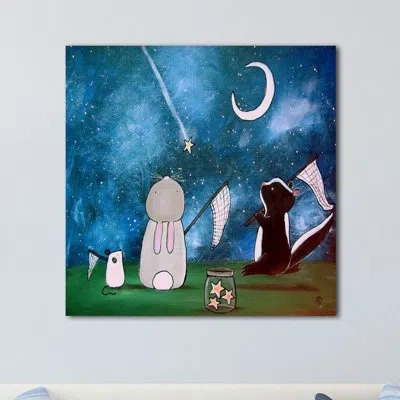 Marmont Hill 'shooting Star' By Andrea Doss Painting Print On Wrapped Canvas In Blue;green;gray