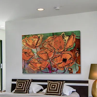 Marmont Hill "sketch Cadmium Orange" Print On Wrapped Canvas
