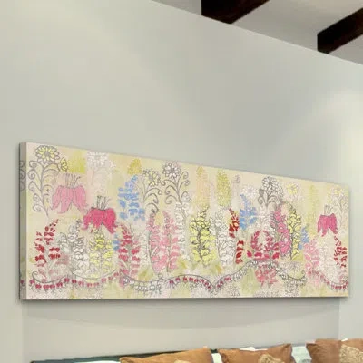 Marmont Hill 'snapdragons' By Maria Pezzano Painting Print On Wrapped Canvas In Blue;yellow;pink