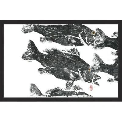 Marmont Hill 'snappers' Framed Painting Print In Black;white