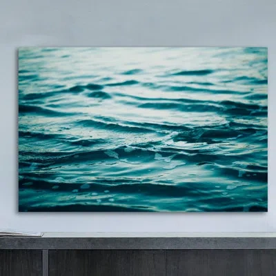 Marmont Hill 'soothing Seas' By Morgan J Hartley Painting Print On Wrapped Canvas In Blue;white;sea Foam