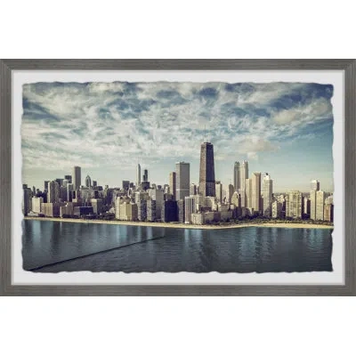 Marmont Hill 'spectacular Chicago' - Picture Frame Print On Paper In Brown,sea Green,black
