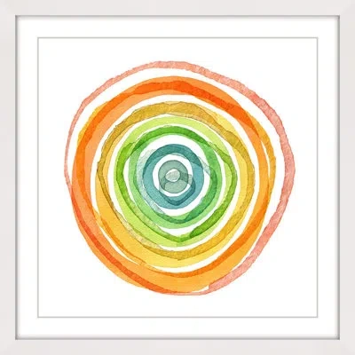 Marmont Hill 'spiral Rainbow' Picture Frame Print On Paper In White Framed