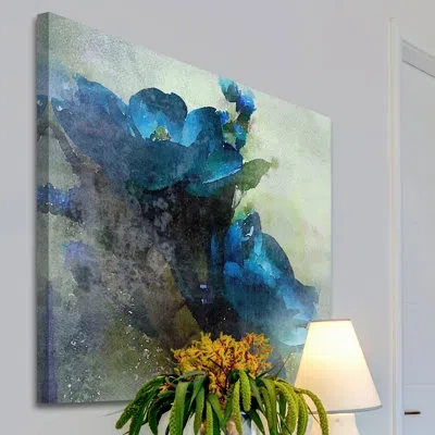 Marmont Hill 'spring Blue Flowers' By Irena Orlov Painting Print On Wrapped Canvas In Blue;green