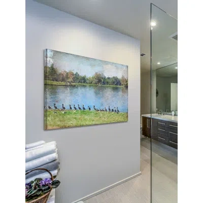 Marmont Hill 'spring On The Farm 4' By Irena Orlov Painting Print On Wrapped Canvas In Blue;green