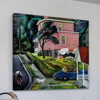 Marmont Hill Spring Storm Blowing In By John Falter Painting Print On Wrapped Canvas In Green;pink