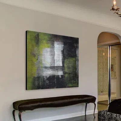Marmont Hill 'square Of Light' Print On Metal In Black;white;green
