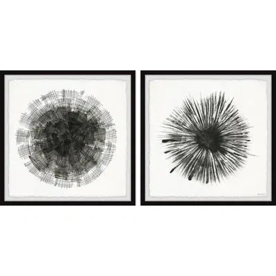 Marmont Hill Stitches & Fireworks By  - 2 Piece Picture Frame Painting Set In Black;gray