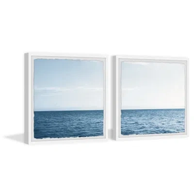 Marmont Hill Straight Sea By  - 2 Piece Picture Frame Photograph Set In Blue;white