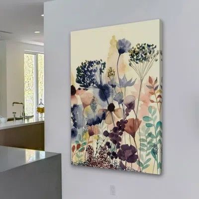 Marmont Hill "sundry Blossoms Ii" Print On Wrapped Canvas In Brown;gray;beige