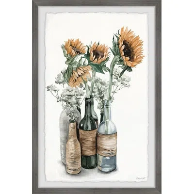 Marmont Hill 'sunflower Centerpiece' - Picture Frame Print On Paper In Brown;green;yellow