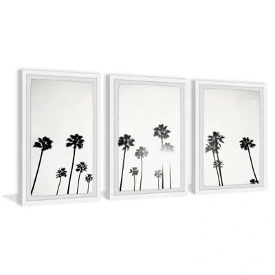 Marmont Hill Sunlight Under Palm Trees By  - 3 Piece Picture Frame Photograph Set In Black